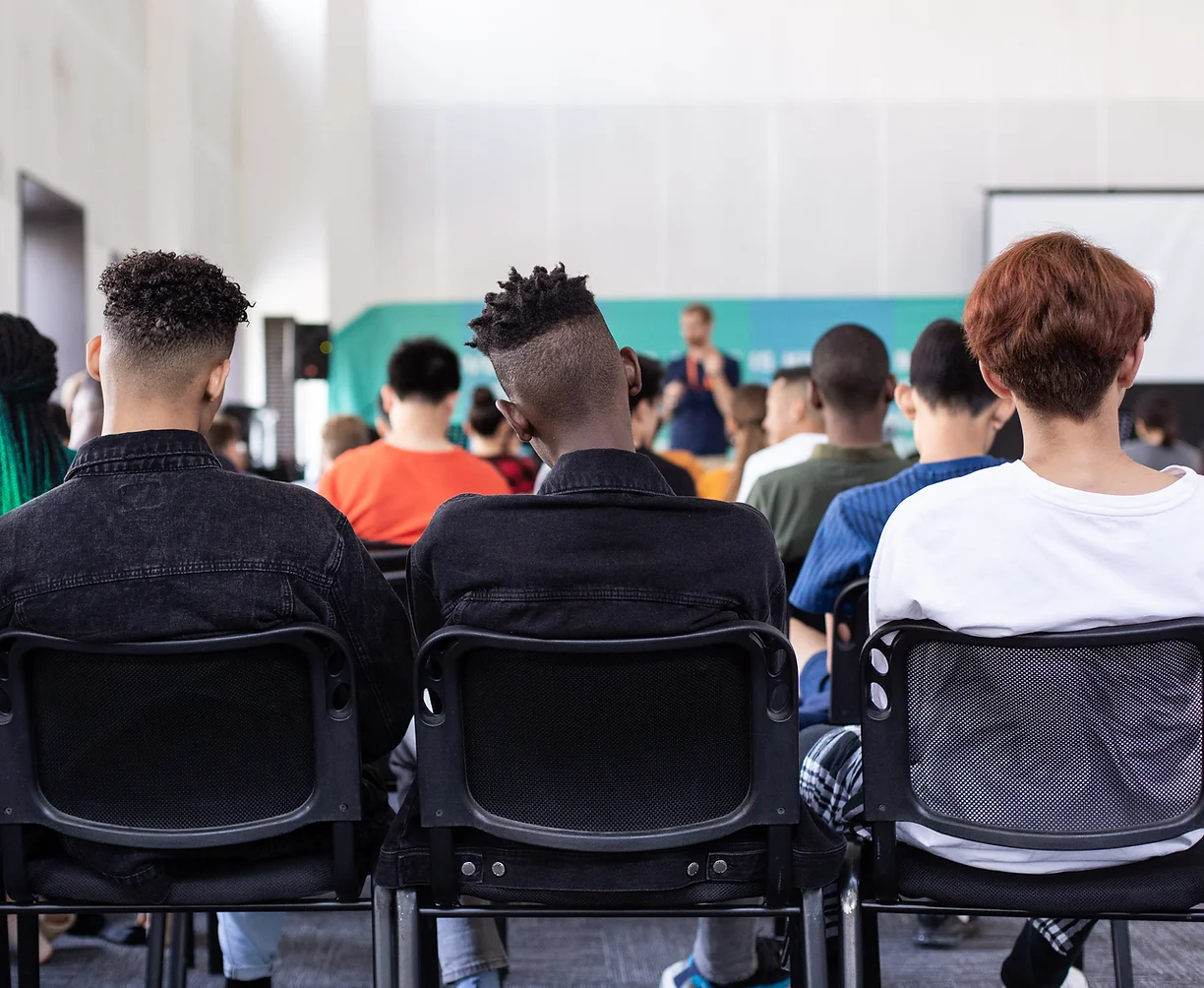 Students sitting in a presentation