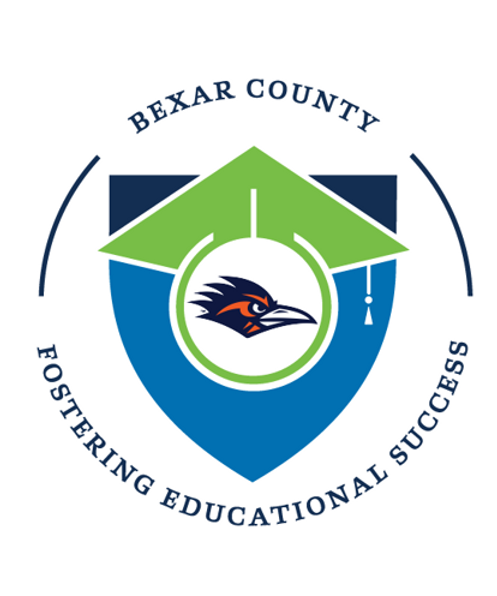 Bexar County Fostering Educational Success logo with roadrunner